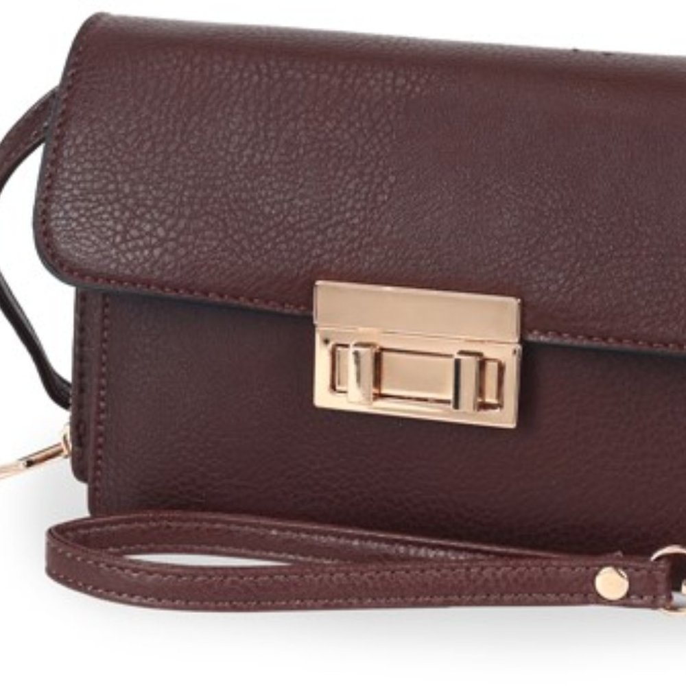Brand New Bag Clutch or Crossbody you choose  Brown in color